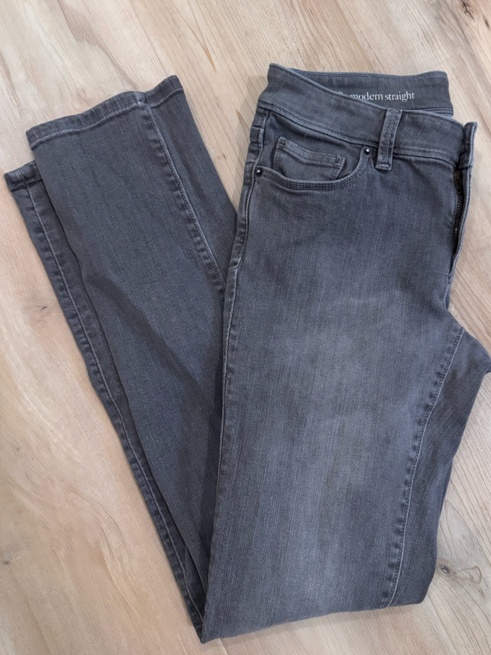 LOFT Modern Straight Gray Denim Jeans